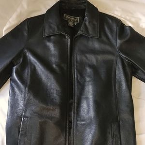 Mens black leather jacket